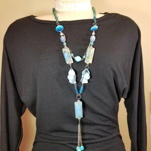 New beads handmade Necklace Light Blue